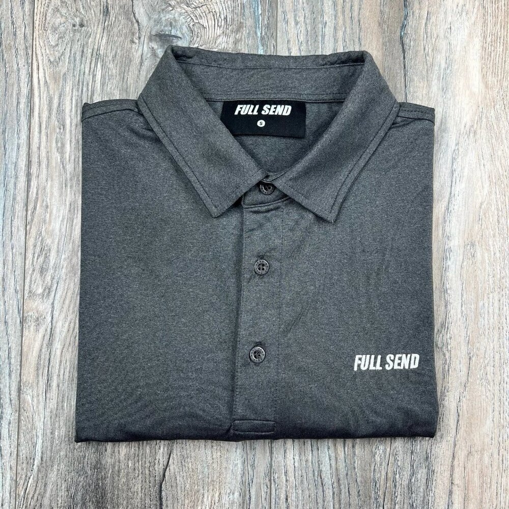Full Send Golf Polo Shirt Performance Stretch Gray Color Men’s Size S Small